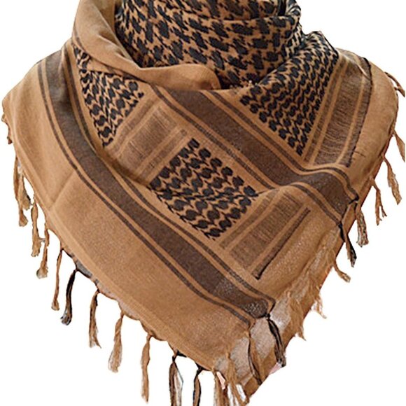 Military Shemagh Tactical Desert Scarf, 100% Cotton Keffiyeh Neck Head Scarf Wra - Picture 1 of 6